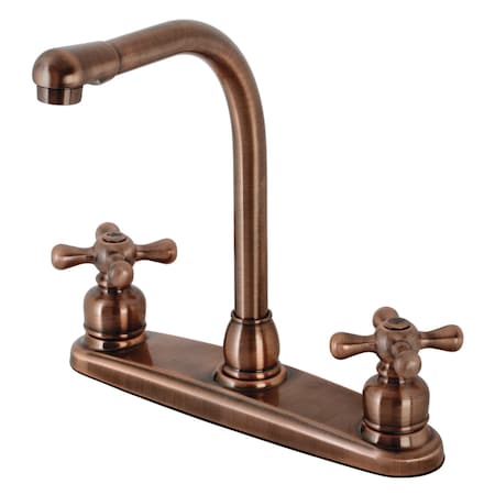 Kingston Brass KB716AXLS Victorian Centerset Kitchen Faucet, Antique Copper KB716AXLS